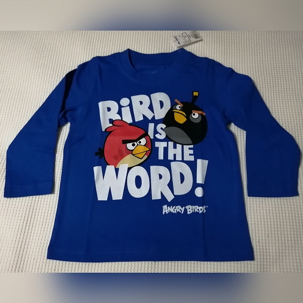 🔥SALE🔥 Angry Birds "Bird Is The Word" Long Sleeved Boy's T-shirt NWT Size 3T
